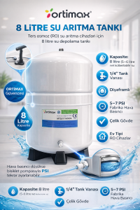 ORTİMAX 8 Litre 2,2 Galon Su Arıtma Tankı